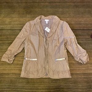 Chicos Sharon Jacket Taupe Size 1